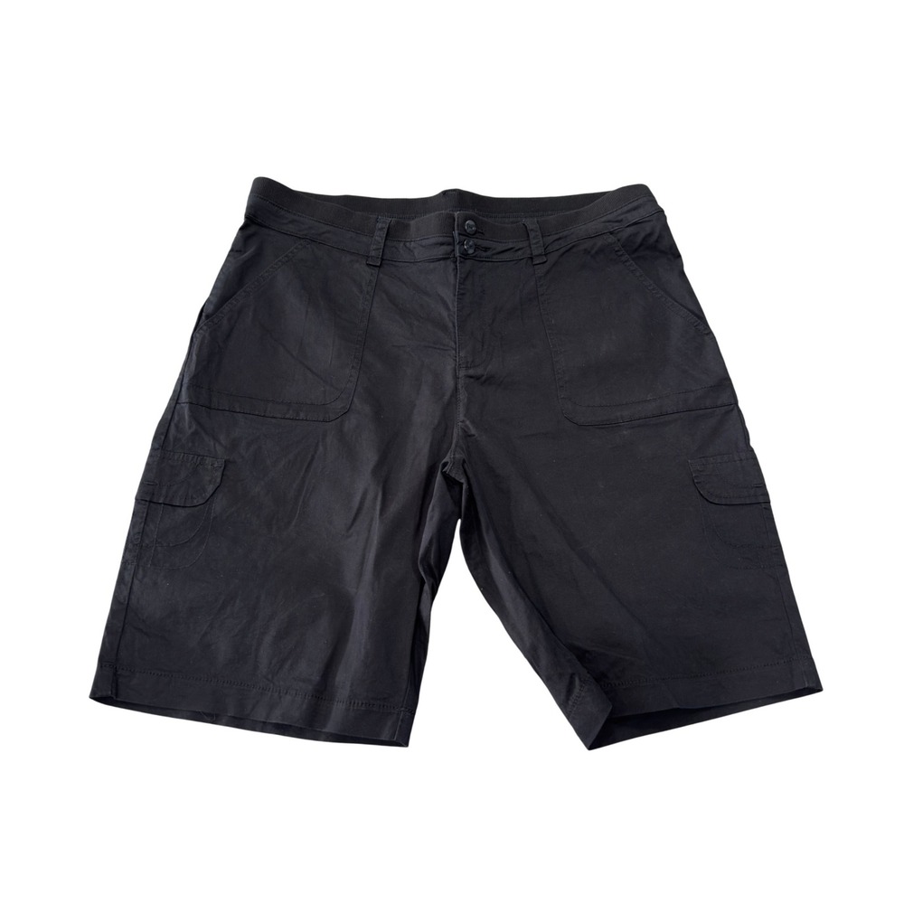Lee Cargo Shorts Womens 16‎ Black  Relaxed Fit Mid Rise Utility Pocket
